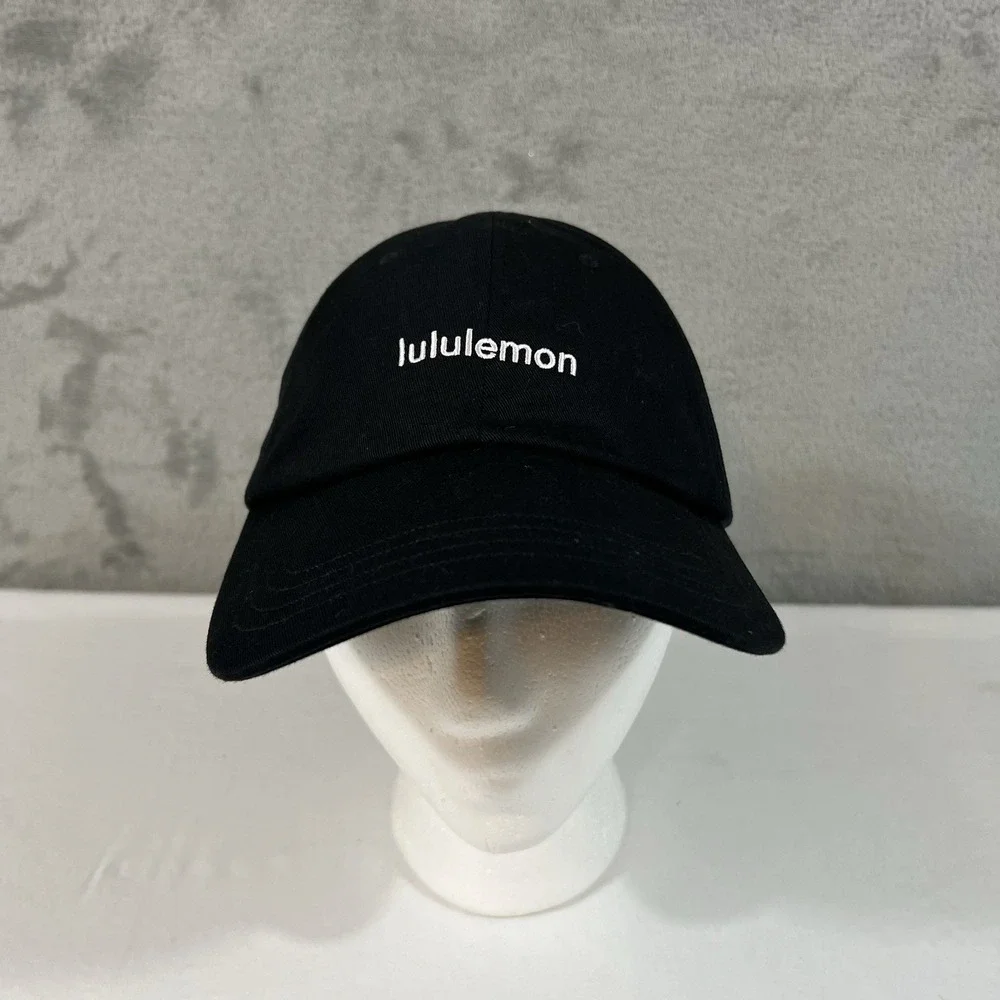 Lululemon Baseball Cap Black Adjustable Logo Sport Hat S/M